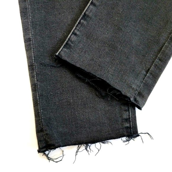 AG Farrah High Rise Skinny Ankle Raw Hem Jean in Eroded Grey Destroyed - Picture 10 of 12